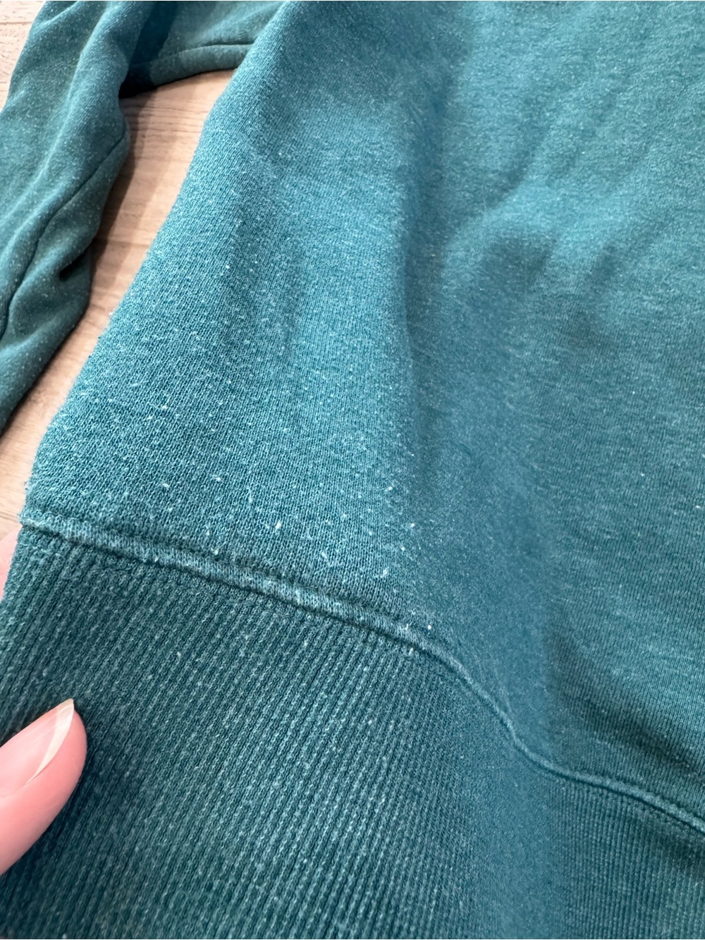 Teal Pullover Hoodie with Mountain and Moraine Lake Canada Graphic - Picture 9 of 9